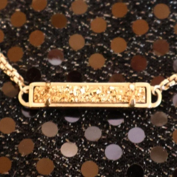 Kendra Scott Stan Drusy Slider Bracelet Adjustable Gold Tone Feminine Elegant - Picture 2 of 5